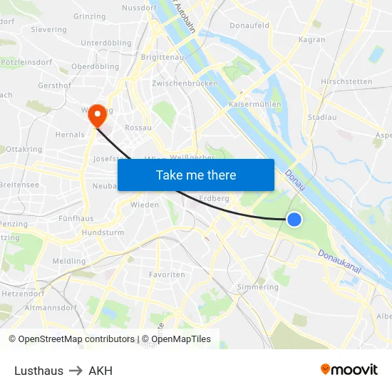 Lusthaus to AKH map
