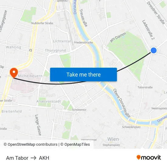 Am Tabor to AKH map