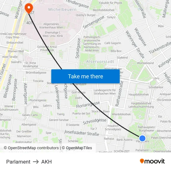 Parlament to AKH map