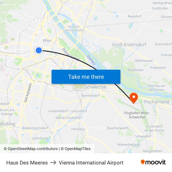 Haus Des Meeres to Vienna International Airport map