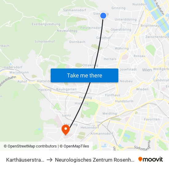 Karthäuserstraße to Neurologisches Zentrum Rosenhügel map