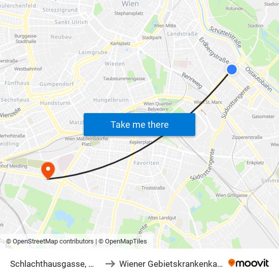 Schlachthausgasse, Wien to Wiener Gebietskrankenkasse map