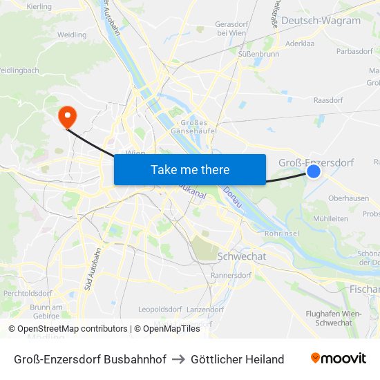 Groß-Enzersdorf Busbahnhof to Göttlicher Heiland map