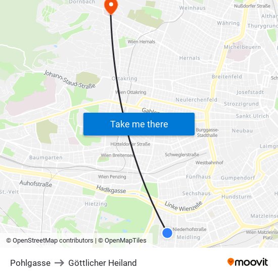 Pohlgasse to Göttlicher Heiland map