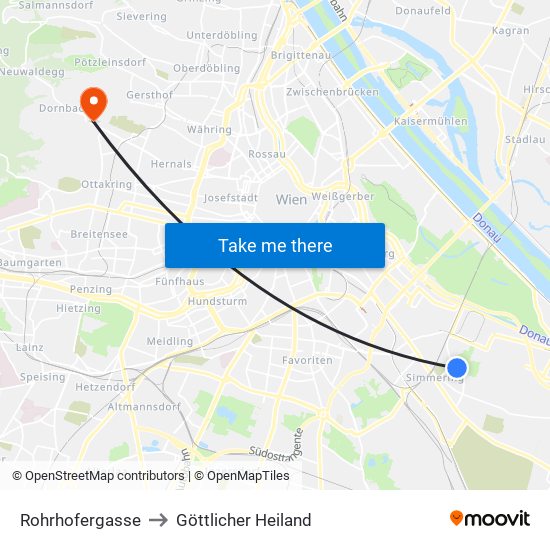 Rohrhofergasse to Göttlicher Heiland map