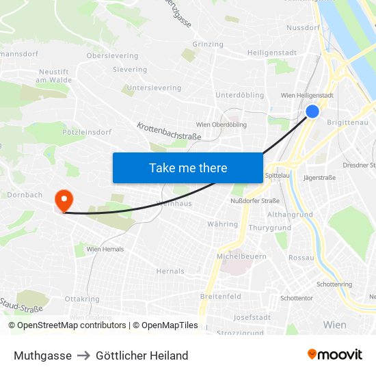 Muthgasse to Göttlicher Heiland map