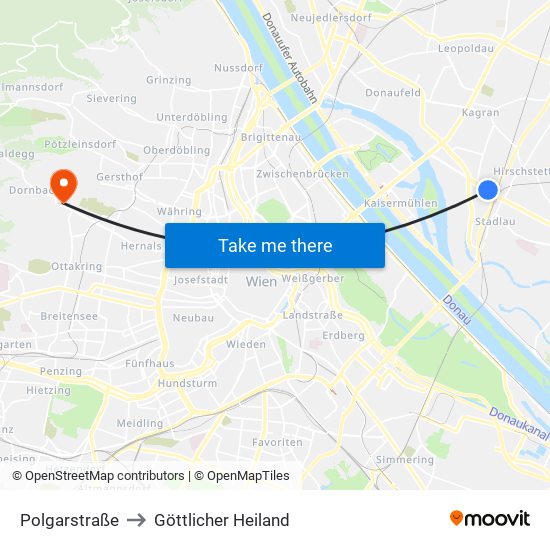 Polgarstraße to Göttlicher Heiland map