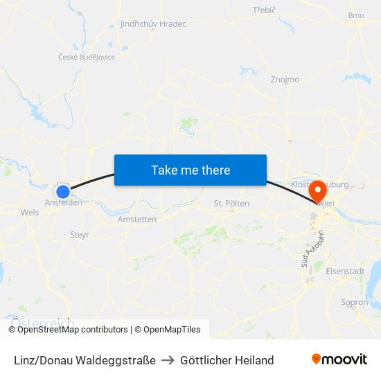Linz/Donau Waldeggstraße to Göttlicher Heiland map