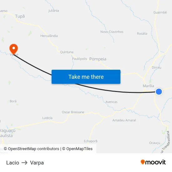 Lacio to Varpa map