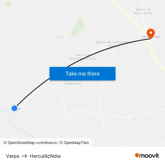 Varpa to Herculã¢Ndia map