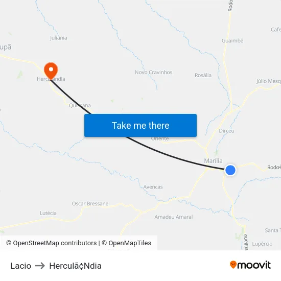 Lacio to Herculã¢Ndia map