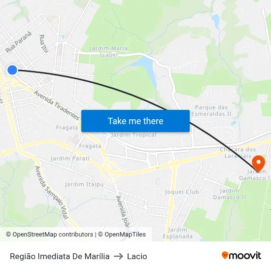 Região Imediata De Marília to Lacio map