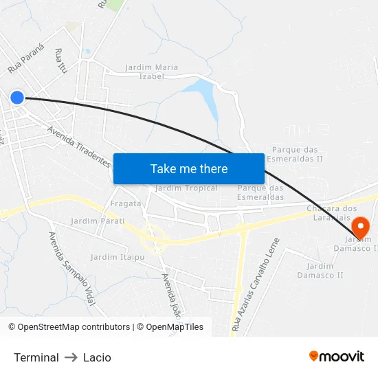 Terminal to Lacio map