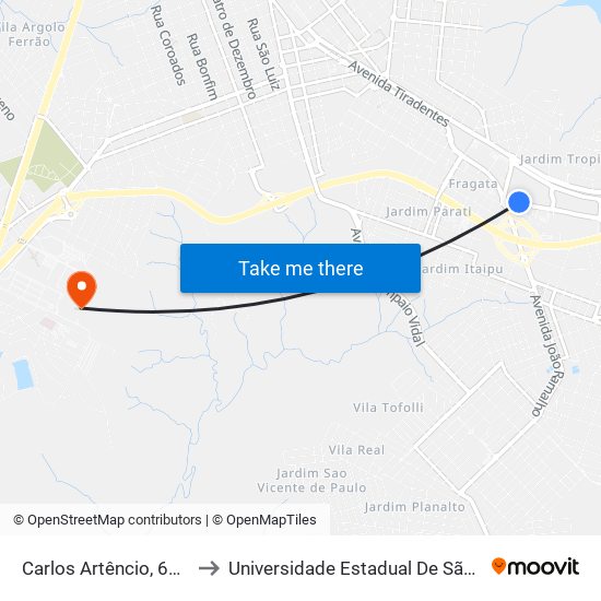 Carlos Artêncio, 65-277 to Universidade Estadual De São Paulo map