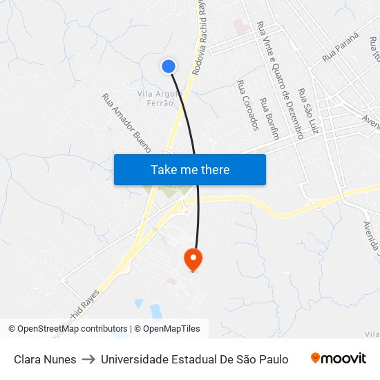 Clara Nunes to Universidade Estadual De São Paulo map