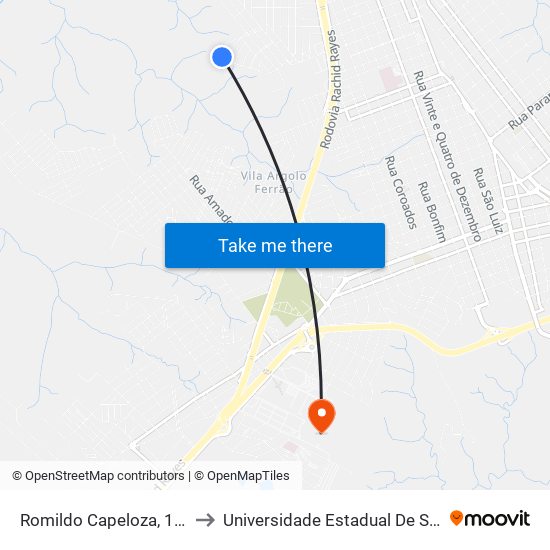 Romildo Capeloza, 112-132 to Universidade Estadual De São Paulo map