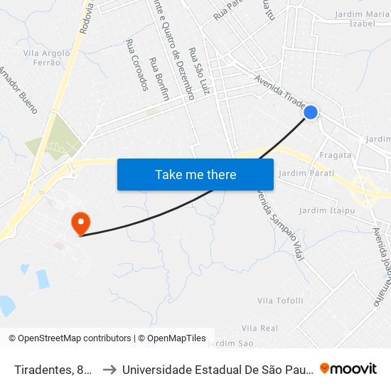 Tiradentes, 864 to Universidade Estadual De São Paulo map