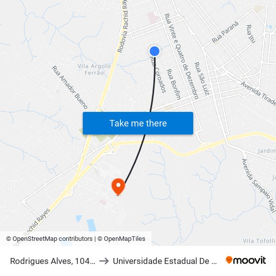 Rodrigues Alves, 1041-1073 to Universidade Estadual De São Paulo map