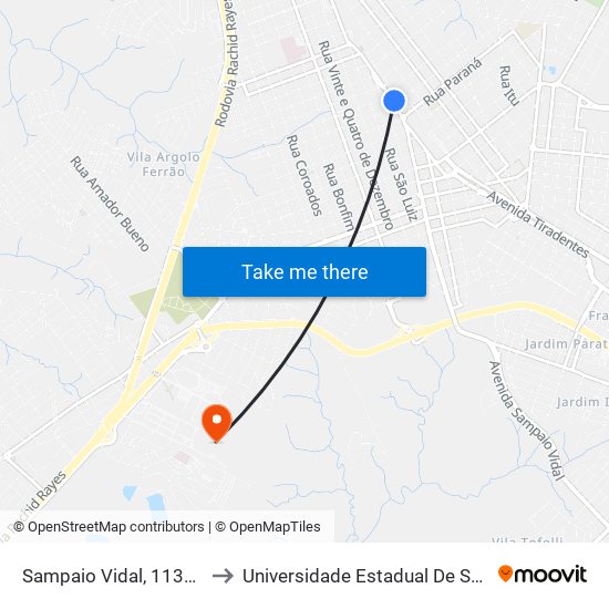 Sampaio Vidal, 1132-1228 to Universidade Estadual De São Paulo map