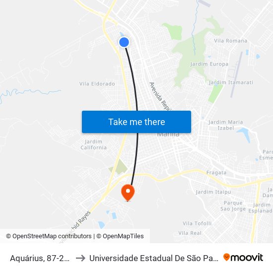 Aquárius, 87-201 to Universidade Estadual De São Paulo map