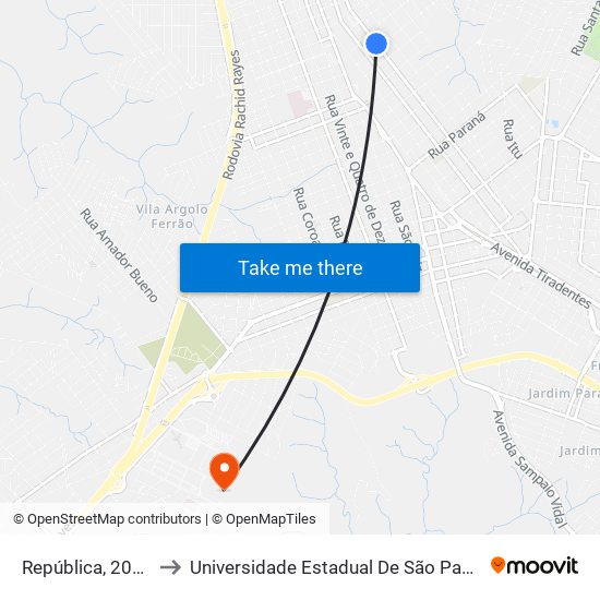 República, 2049 to Universidade Estadual De São Paulo map