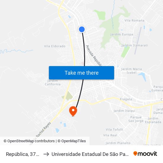 República, 3705 to Universidade Estadual De São Paulo map