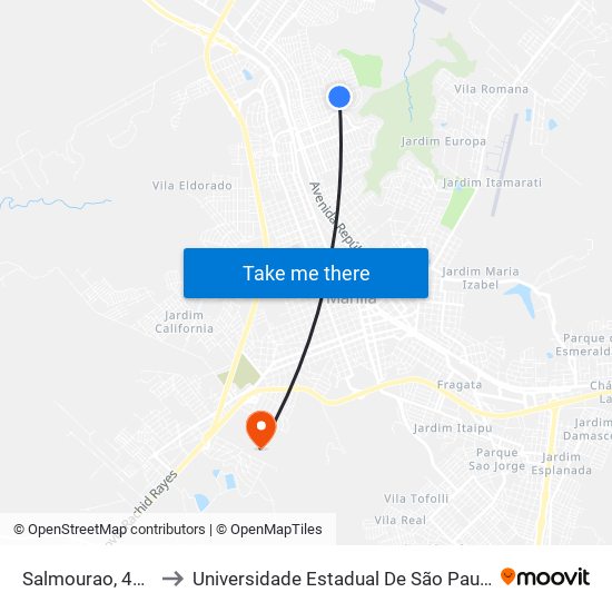 Salmourao, 421 to Universidade Estadual De São Paulo map