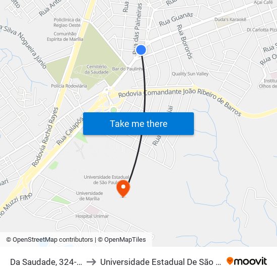 Da Saudade, 324-368 to Universidade Estadual De São Paulo map