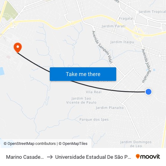 Marino Casadei, 9 to Universidade Estadual De São Paulo map