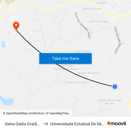 Zeina Gádia Gratão, 123 to Universidade Estadual De São Paulo map