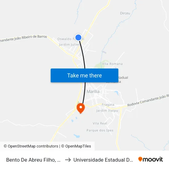 Bento De Abreu Filho, 2217-2371 to Universidade Estadual De São Paulo map