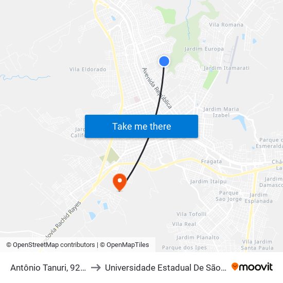 Antônio Tanuri, 92-172 to Universidade Estadual De São Paulo map