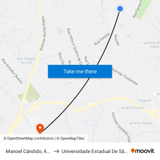 Manoel Cândido, 47-103 to Universidade Estadual De São Paulo map