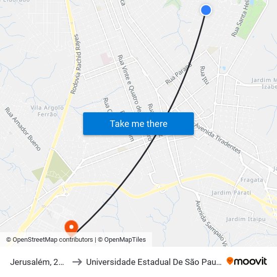 Jerusalém, 250 to Universidade Estadual De São Paulo map