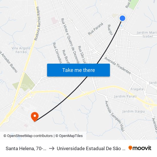 Santa Helena, 70-114 to Universidade Estadual De São Paulo map