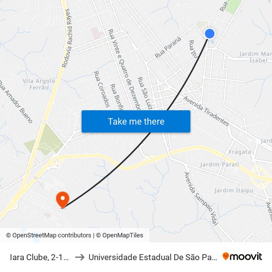 Iara Clube, 2-104 to Universidade Estadual De São Paulo map