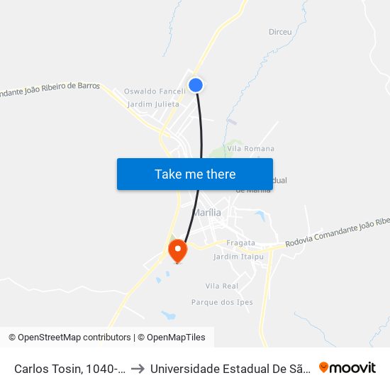 Carlos Tosin, 1040-1172 to Universidade Estadual De São Paulo map