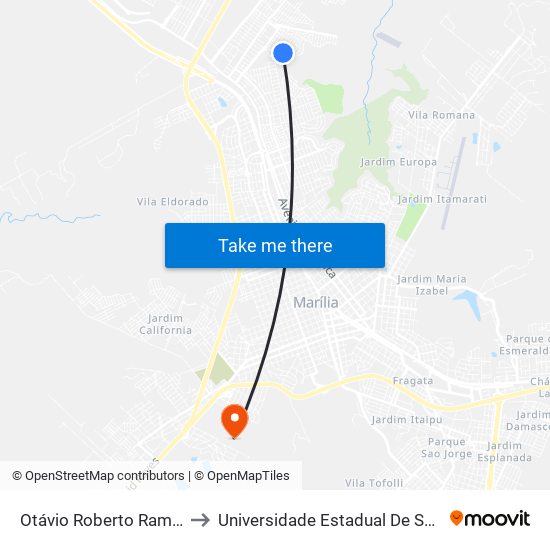 Otávio Roberto Ramos, 86 to Universidade Estadual De São Paulo map