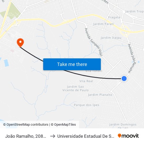 João Ramalho, 2080-2156 to Universidade Estadual De São Paulo map