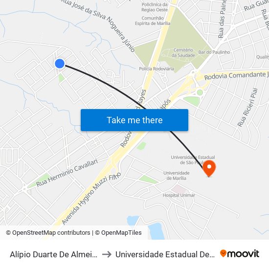 Alípio Duarte De Almeida, 2-176 to Universidade Estadual De São Paulo map