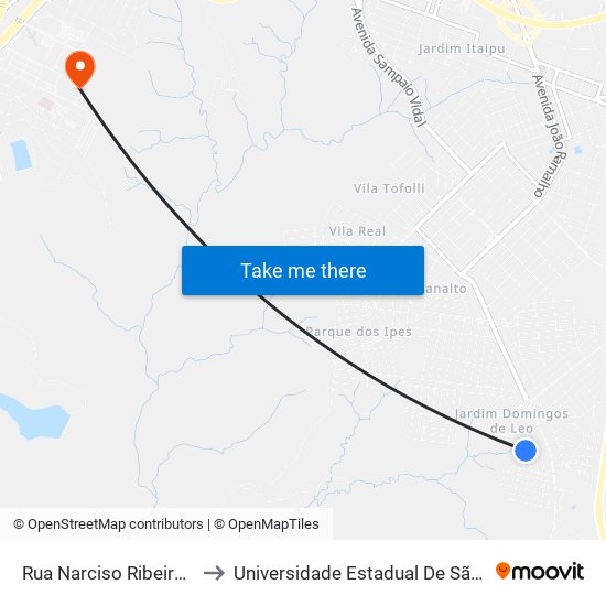 Rua Narciso Ribeiro, 642 to Universidade Estadual De São Paulo map