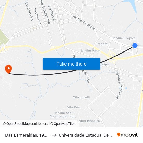 Das Esmeraldas, 1971-2197 to Universidade Estadual De São Paulo map