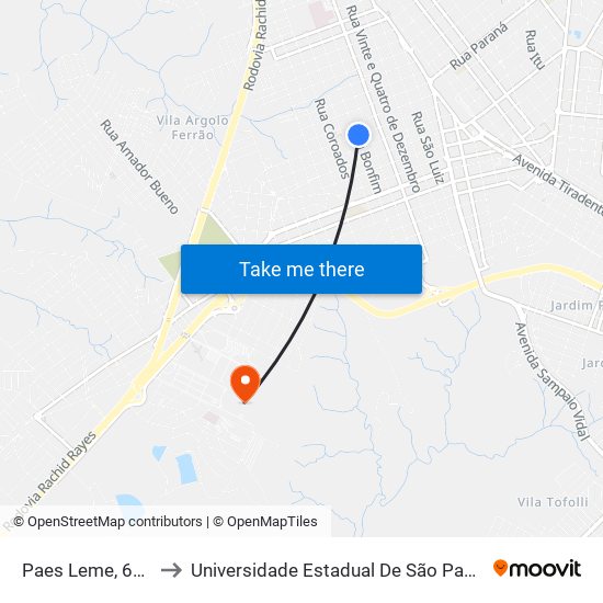 Paes Leme, 658 to Universidade Estadual De São Paulo map