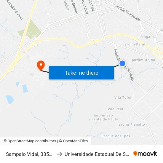 Sampaio Vidal, 3356-3460 to Universidade Estadual De São Paulo map