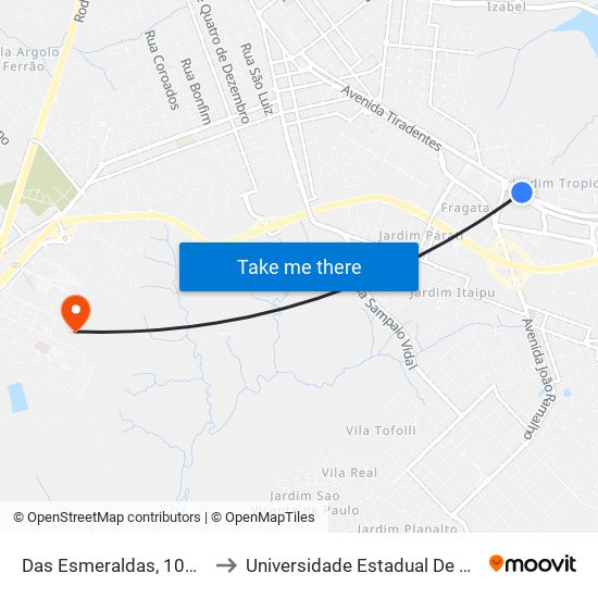 Das Esmeraldas, 1002-1236 to Universidade Estadual De São Paulo map