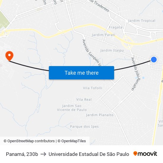 Panamá, 230b to Universidade Estadual De São Paulo map