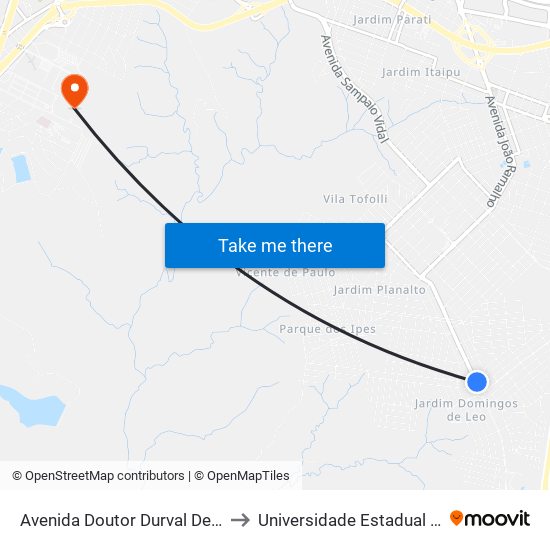 Avenida Doutor Durval De Menezes, 743 to Universidade Estadual De São Paulo map