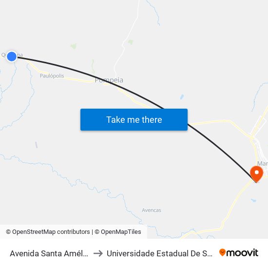 Avenida Santa Amélia, 563 to Universidade Estadual De São Paulo map