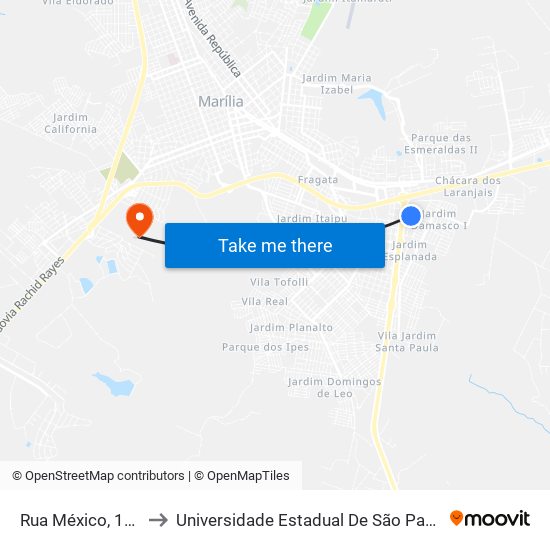 Rua México, 176 to Universidade Estadual De São Paulo map