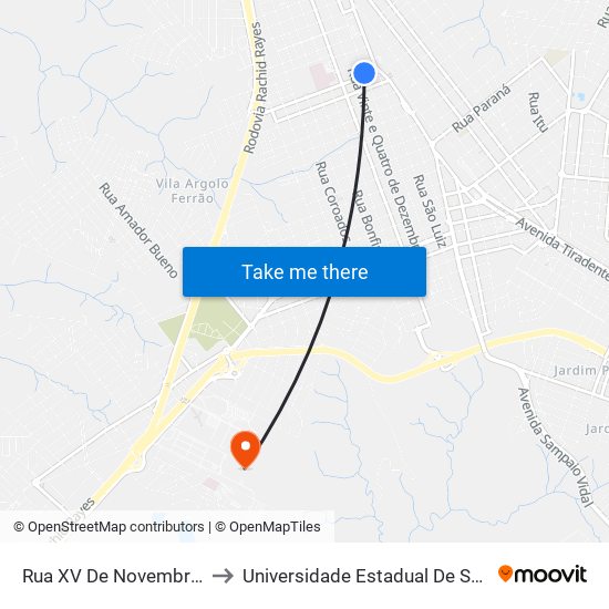 Rua XV De Novembro, 107 to Universidade Estadual De São Paulo map